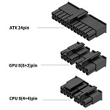 XT-XINTE ATX 24Pin /GPU 8Pin /CPU 8Pin Power Supply RGB Non-Synchronized Sleeved Cable Kits 18AWG PSU Extension Cable with 5V 3Pin ARGB Extension Cable