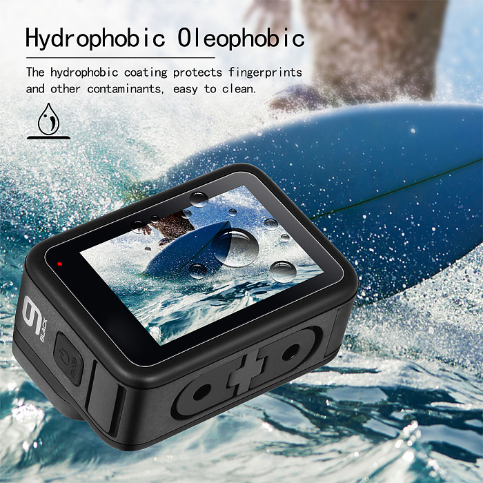 FEICHAO 2 Sets GoPro Hero9 Camera Lens Protective Film HD Tempered Screen Protector Sports Camera Accessories Protective Film