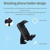 BGNING 360 Rotation Vertical 2 in 1 Mini Desktop Tripod Phone Mount Holder Stand Bracket for 58mm-85mm Mobile Clip Clamp with Cold Shoe