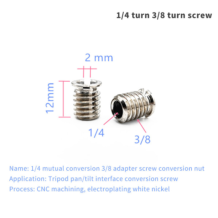 BGNING 1/4 inch Female to 3/8 inch Male Convert Screw Standard Adapter for Tripod Camera Ball Head Light Stands Monopod Camera Accessories