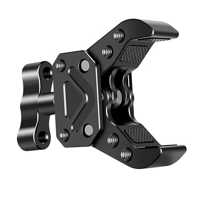 FEICHAO Super Clamp Black Knob Crab Claw Magic Arm Clamp with Mini Magic Arm Multi-Function Dual Ball Head for SLR Camera Monitor