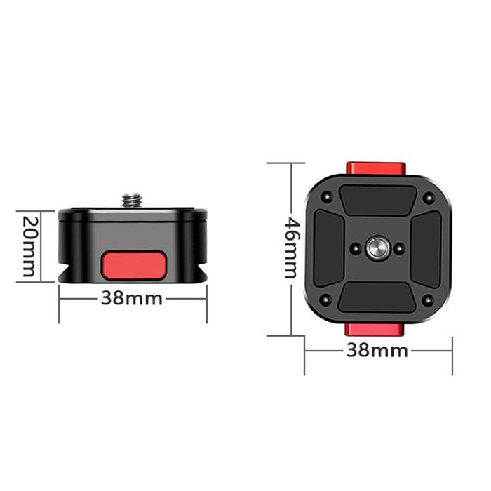 FEICHAO Quick Release Plate Clamp Mount Plate Board with 1/4 Screw for SLR Camera Monitor Fill Light Stabilizer Tripod Adapter
