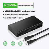 XT-XINTE Metal Shell USB 3.2 Gen2x2 20Gbps to M.2 M-Key SSD Enclosure for NVMe PCIe 2280 SSD Type-C Mobile External Box SSD Case