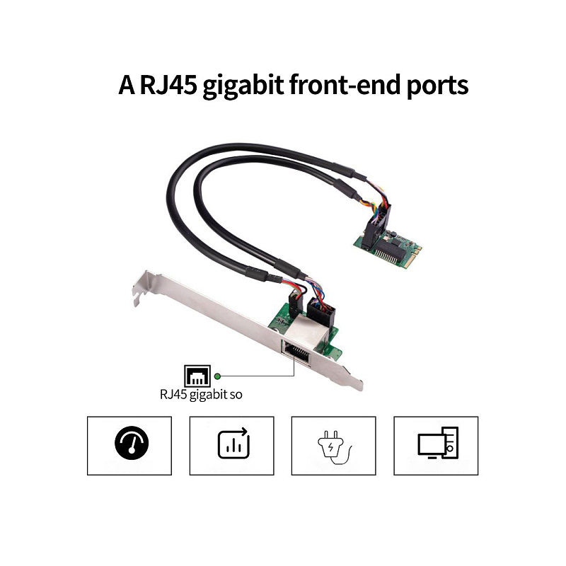 XT-XINTE Network Cards M.2 A Key and E Key to 1 Port 10/100/1000Mbps Gigabit Ethernet Network Card Internet Lan Network Adapter