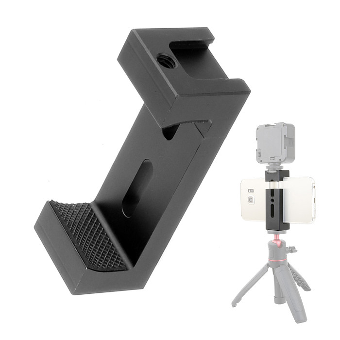 FEICHAO Aluminum Alloy Mobile Phone Clip Fixing Clip Fill Light Hot Shoe Clamp Selfie Stick Holder Clip for Mobile Phone Photography Camera Tripod