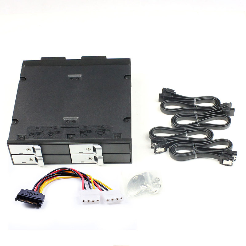 TOOLFREE 2.5 inch 4 bay SATA 6Gbps Optical Drive Hard Drive Enclosure Mobile Rack w/Cooling Fan for 12.5mm HDD PC Laptop