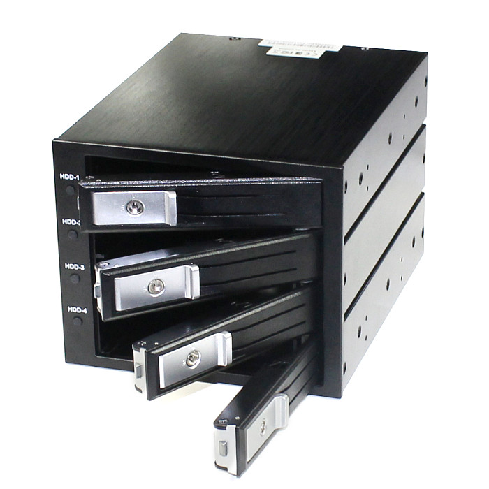 TOOLFREE 4 Bay 3.5  SATA/SAS 6Gbps Hard Drive Tray Built-in NSS Connector with SATA 15pin Power Cable Hard Disk Extraction Box
