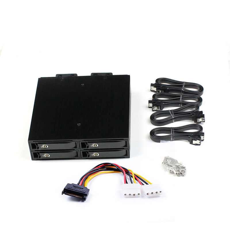 TOOLFREE 2.5 inch 4 bay SATA/SAS Hard Disk HDD Extraction Box SSD 6Gbps with SATA Cable Support 5-15mm Thick 2.5 inch Hard Drive