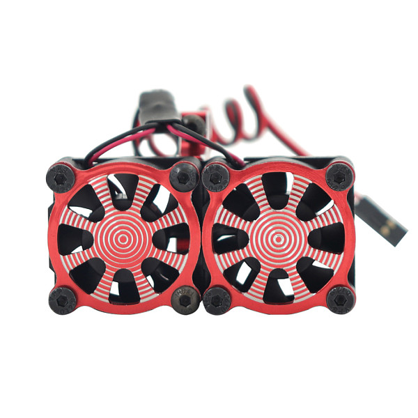 FEICHAO Temperature Control Motor Cooling Dual Fan 36MM Motor Seat Radiator Adjustable Radiator for TRX4 SCX10