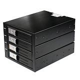 TOOLFREE 4 Bay 3.5  SATA/SAS 6Gbps Hard Drive Tray Built-in NSS Connector with SATA 15pin Power Cable Hard Disk Extraction Box