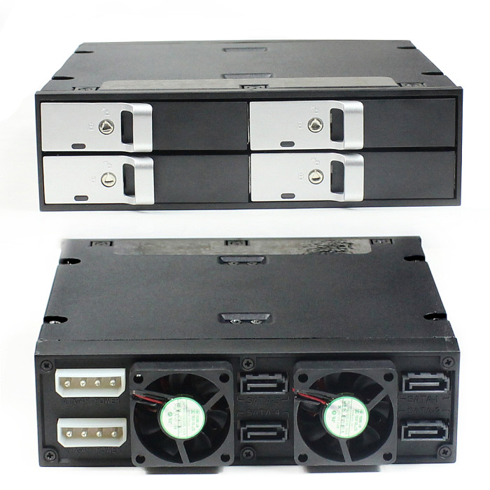 TOOLFREE 2.5 inch 4 bay SATA 6Gbps Optical Drive Hard Drive Enclosure Mobile Rack w/Cooling Fan for 12.5mm HDD PC Laptop