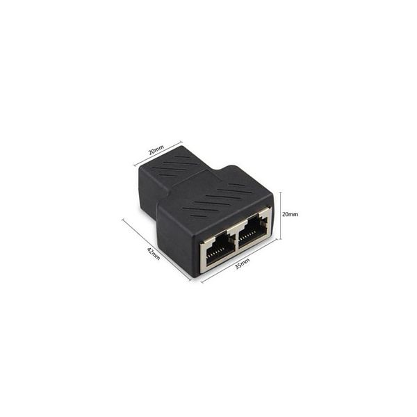 XT-XINTE 1 To 2 Ways RJ45 Female Splitter LAN Ethernet Network Cable Double Connector Adapter Ports Coupler For Laptop Docking Stations