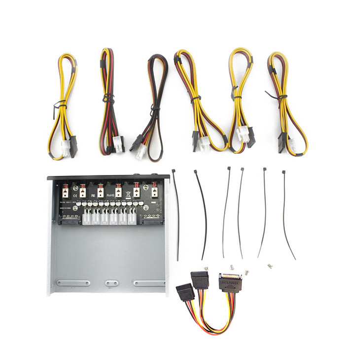 XT-XINTE Intelligent 4/6 Hard Disk Controller Management System Hub HDD SSD Power Switch with Serial/SATA Power Cable