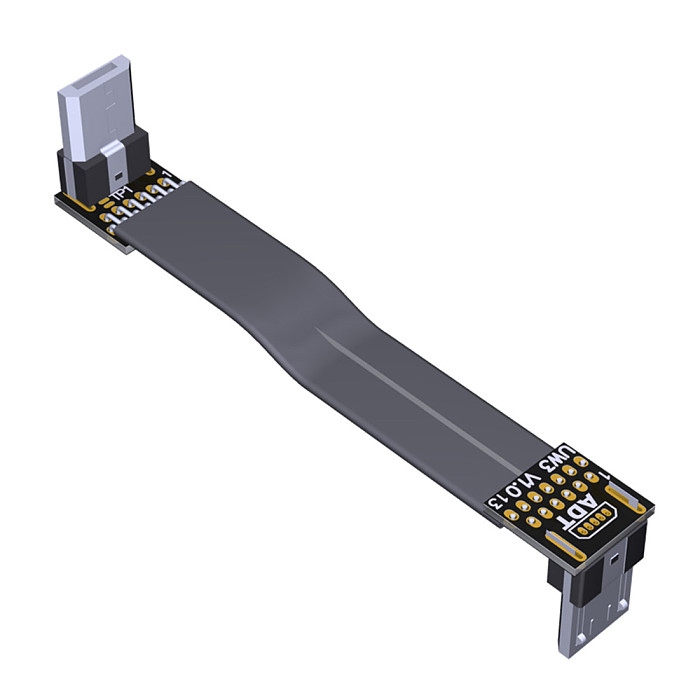 ADT-Link Micro USB To Micro USB 90 Degree Adapter USB OTG 2.0 Cable 15cm FPC Ribbon Flat USB Micro 2.0 OTG FPV Cable 3A
