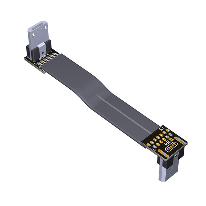 ADT-Link Micro USB To Micro USB 90 Degree Adapter USB OTG 2.0 Cable 15cm FPC Ribbon Flat USB Micro 2.0 OTG FPV Cable 3A