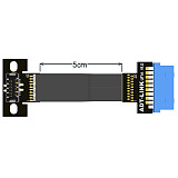 ADT-Link Type C USB3.1 Front Panel Socket USB 3.0 19Pin to TYPE-E 20Pin Header Flat Extension Adapter Ribbon Cable EMI Shielding