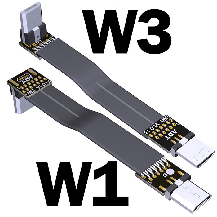 ADT-Link Micro USB To Micro USB 90 Degree Adapter USB OTG 2.0 Cable 15cm FPC Ribbon Flat USB Micro 2.0 OTG FPV Cable 3A