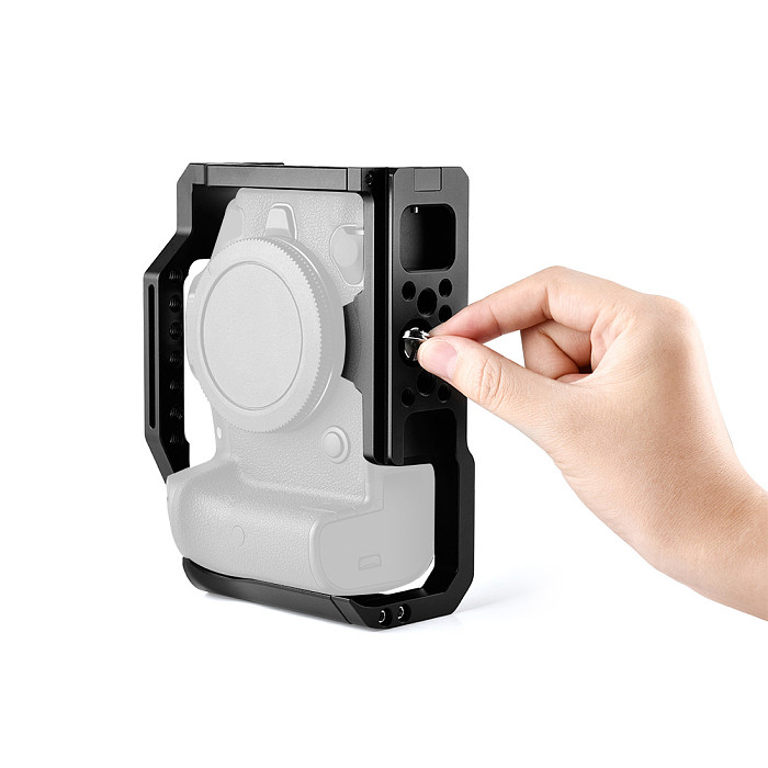 BGNing Aluminum DSLR Camera Cage for Canon EOS R5 w/ Cold Shoe & 1/4'' inch Arri Hole SLR Rig Video Protective Frame for EOS R6