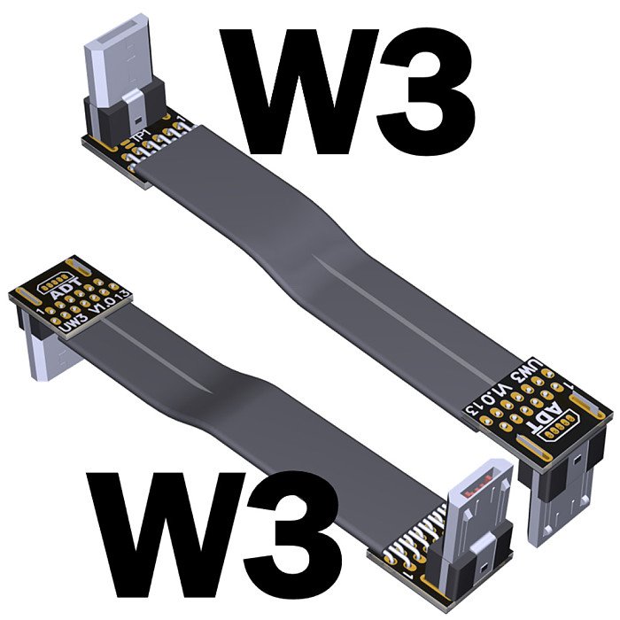 ADT-Link Micro USB To Micro USB 90 Degree Adapter USB OTG 2.0 Cable 15cm FPC Ribbon Flat USB Micro 2.0 OTG FPV Cable 3A