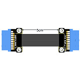 ADT-Link USB 3.0 20pin Female To Female Flat Ribbon Extension Cable Adapter Up Down Angled 90 Degree For Motherboard Mainboard Internal