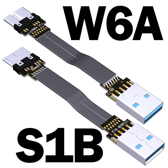 ADT-Link FPV Micro USB 3.0 Type-A 90 Degree Adapter 15cm FPC Ribbon Flat Micro-USB 3.0 Cable for Multicopter Aerial Photography