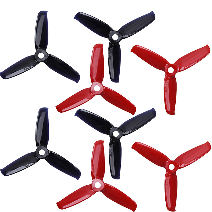 Gemfan 4Pairs / 12Pairs Colorful Flash 3052 3.0x5.2 PC 3-Blade Propeller Prop 5mm Mounting Hole for 1306-1806 Motor
