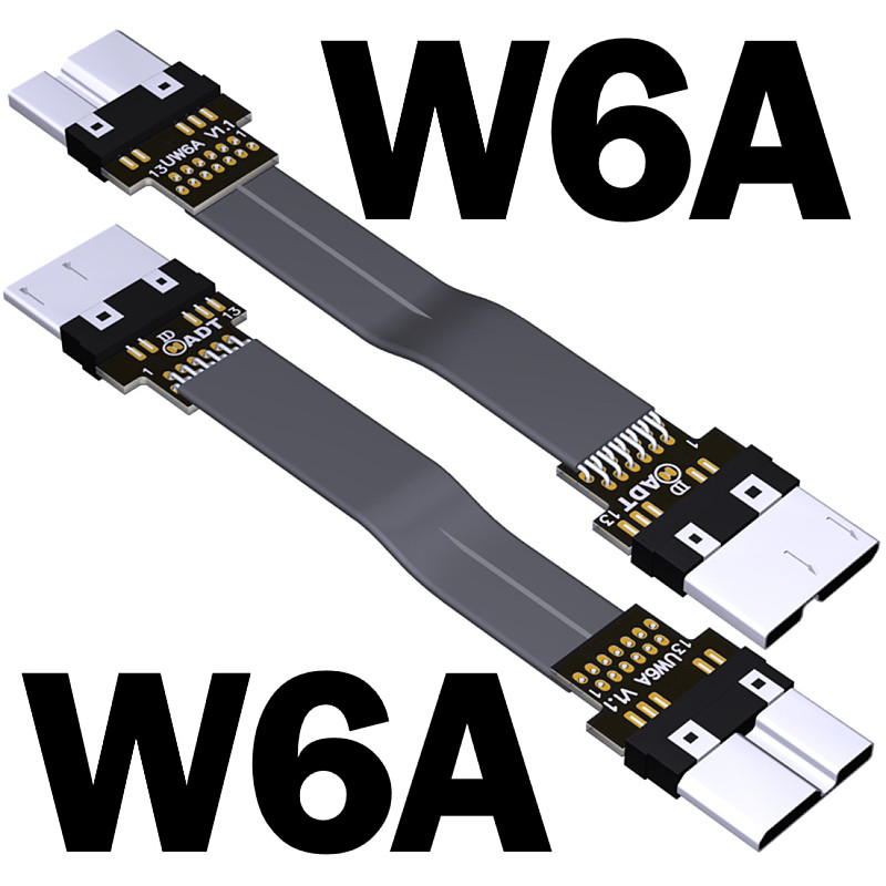 ADT-Link USB 3.0 Micro-B To Micro-B Ribbon Flat EMI Shielding Flat OTG Cable FPC USB 3.0 Micro B 90 Degree Angle Up Downward