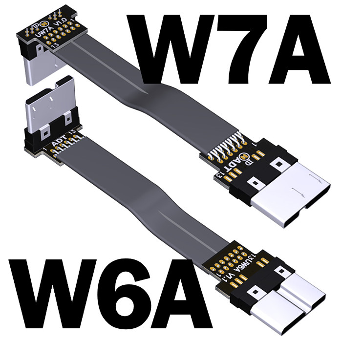 ADT-Link USB 3.0 Micro-B To Micro-B Ribbon Flat EMI Shielding Flat OTG Cable FPC USB 3.0 Micro B 90 Degree Angle Up Downward