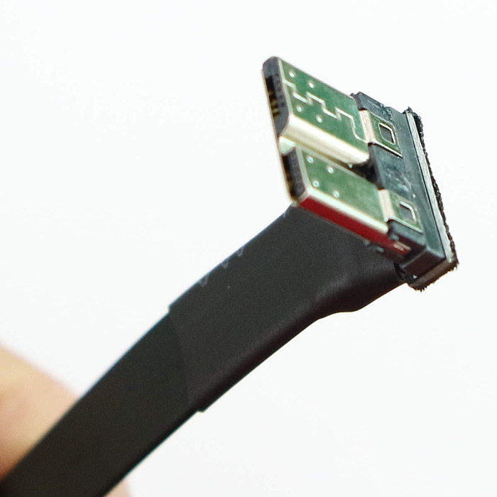 ADT-Link USB 3.0 Micro-B To Micro-B Ribbon Flat EMI Shielding Flat OTG Cable FPC USB 3.0 Micro B 90 Degree Angle Up Downward
