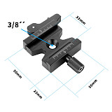 BGNing CL-50LS Aluminum Alloy Quick Release Clamp 3/8  Adapter Screw with PU50 Quick Release Plate for Arca Swiss Plate Tripod