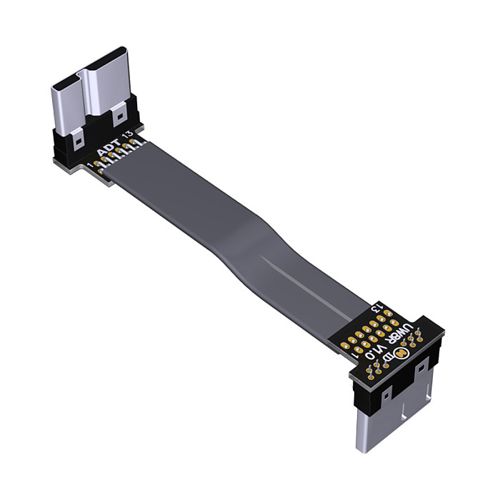 ADT-Link USB 3.0 Micro-B To Micro-B Ribbon Flat EMI Shielding Flat OTG Cable FPC USB 3.0 Micro B 90 Degree Angle Up Downward