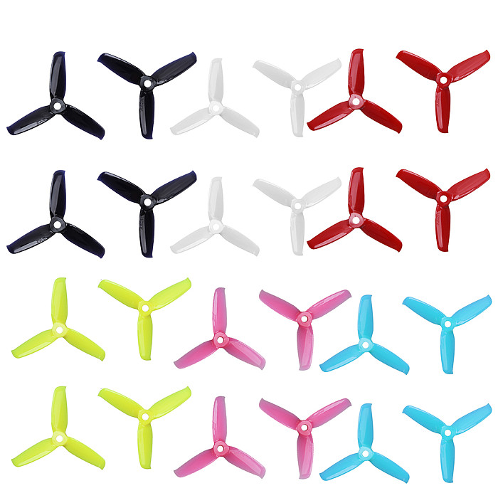 Gemfan 4Pairs / 12Pairs Colorful Flash 3052 3.0x5.2 PC 3-Blade Propeller Prop 5mm Mounting Hole for 1306-1806 Motor