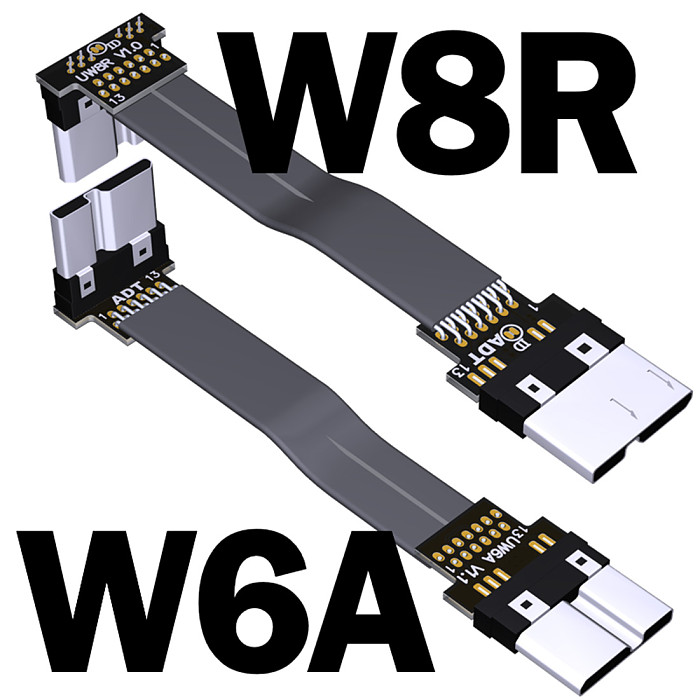 ADT-Link USB 3.0 Micro-B To Micro-B Ribbon Flat EMI Shielding Flat OTG Cable FPC USB 3.0 Micro B 90 Degree Angle Up Downward