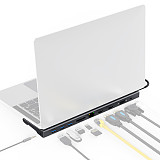 Blueendless USB Type C HUB to HDMI VGA RJ45 Multi USB 3.0 Splitter for Laptop Networking Card Readers Type C HUB Monitor Holder