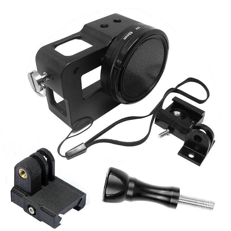 BGNing CNC Protective Case Cage with 52mm UV Lens with 3D Printed 20MM Rail Mount for GoPro Hero 7 6 5 Action Camera Accessories