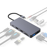 Blueendless Multi USB Adapter HDMI 4K VGA RJ45 Adapter to Splitter HUB USB-C Type C for MacBook USB HUB Laptop Docking Station