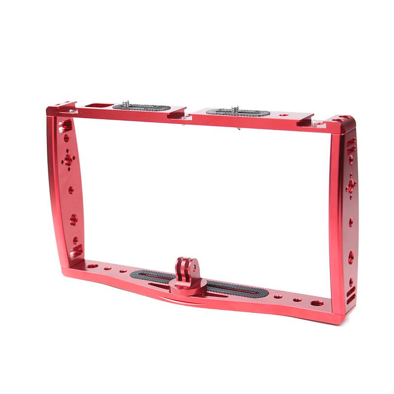 FEICHAO Diving CNC Dual Handle Selfie Tray Steady Holder Mount Cage Light Rig Kit with Adaper For GoPro13 DSLR Action Cameras