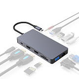 Blueendless Multi USB Adapter HDMI 4K VGA RJ45 Adapter to Splitter HUB USB-C Type C for MacBook USB HUB Laptop Docking Station