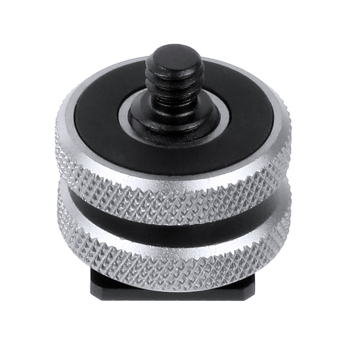 For DJI OSMO 360 GoPro13 BGNing 3/8 Turn 1/4 Double-layer Hot Shoe Holder, Microphone / Light Connection Double-layer Cold Shoe Holder for Photography SLR Camera