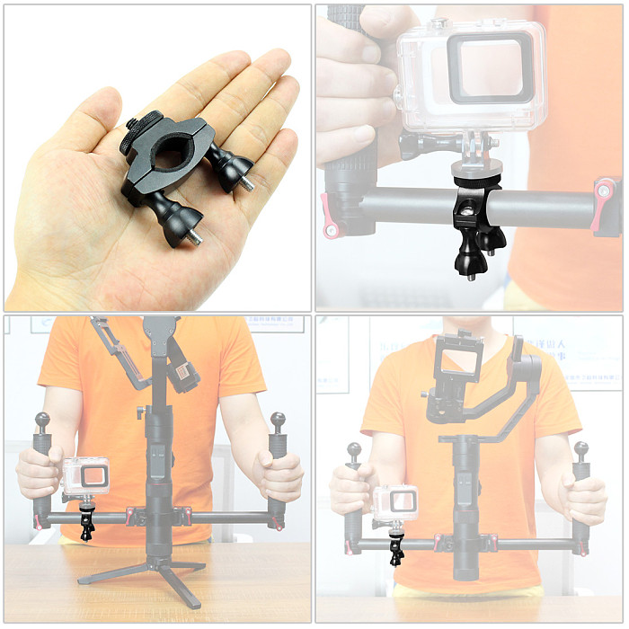 FEICHAO Bike Motorcycle Handlebar Clamp Bicycle Camera Mount Holder for DJI OSMO 360 GoPro Hero13 9 8 7 6 5 Insta360 ONE X