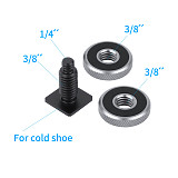 BGNing 3/8 Turn 1/4 Double-layer Hot Shoe Holder, Microphone / Light Connection Double-layer Cold Shoe Holder for Photography SLR Camera