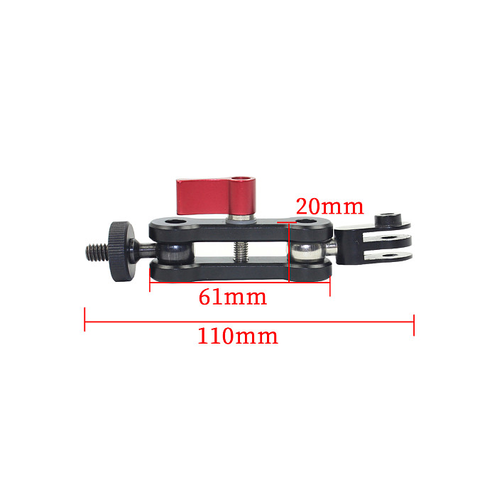 For DJI OSMO 360 GoPro13 BGNING SLR Camera Magic Arm Mount Adapter 1/4 Screw to Sport Camera Bracket 360 Degree Rotation Universal Metal for Photography Equipment