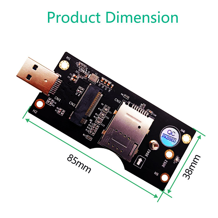 XT-XINTE for NGFF(M.2) to USB 3.0 Adapter with SIM 8pin card Slot for 3G/4G/5G Module