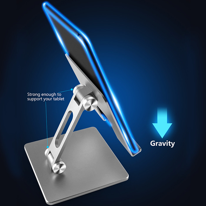 XT-XINTE Universal Aluminum Dual-axis Adjustable Folding Stand Holder Bracket Stabilizer for Huawei Samsung Apple Phone Tablet