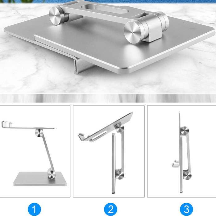 XT-XINTE Universal Aluminum Dual-axis Adjustable Folding Stand Holder Bracket Stabilizer for Huawei Samsung Apple Phone Tablet