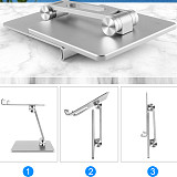 XT-XINTE Universal Aluminum Dual-axis Adjustable Folding Stand Holder Bracket Stabilizer for Huawei Samsung Apple Phone Tablet