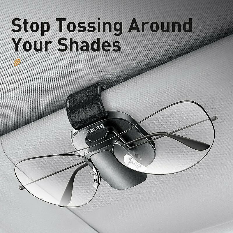 Baseus New Portable Car Eyeglass Holder Sunglasses Storage Cilp Magic Stick Hook Interior Organizer