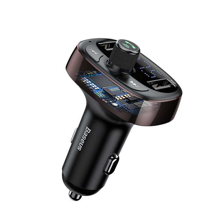 Baseus New Portable Bluetooth 5.0 FM Transmitter Car USB C Charger Wireless AUX MP3 Player