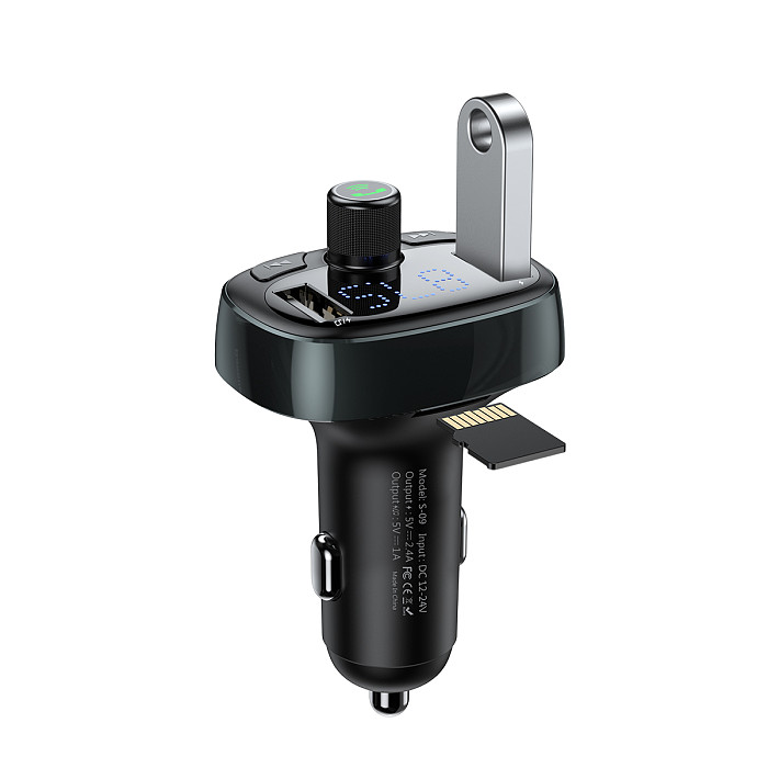 Baseus New Portable Bluetooth 5.0 FM Transmitter Car USB C Charger Wireless AUX MP3 Player