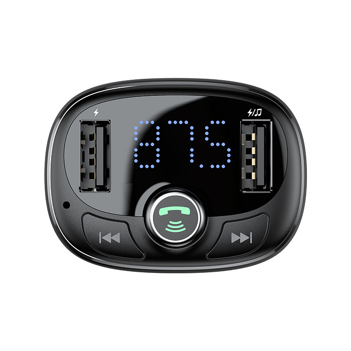 Baseus New Portable Bluetooth 5.0 FM Transmitter Car USB C Charger Wireless AUX MP3 Player